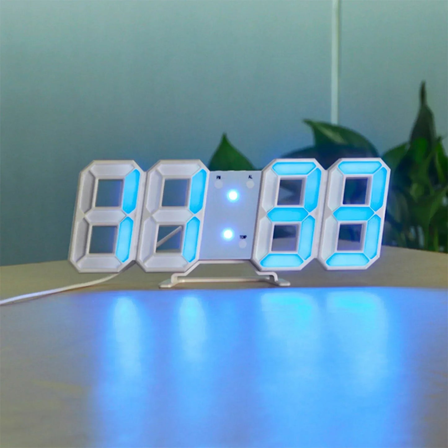 Skanto 3D LED Wall Clock | Modern Digital Clock | Dimmable LED Light | Stylish Wall Decor