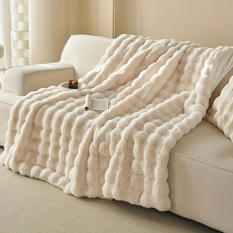 Skanto | FleeceHaven - Luxurious Soft Bubble Fleece Blanket for Relaxation