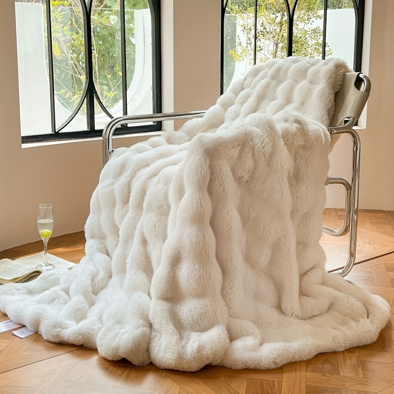 Skanto | FleeceHaven - Luxurious Soft Bubble Fleece Blanket for Relaxation