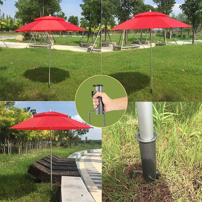 BowLift | Heavy-Duty Adjustable Spiral Ground Anchor Umbrella Holder