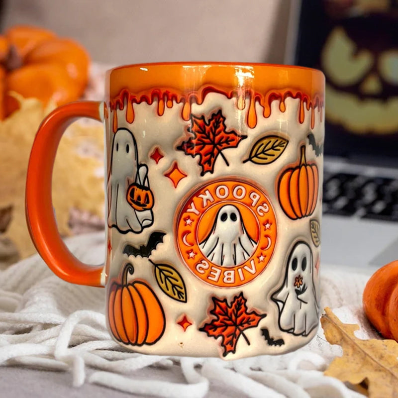 Skanto | Pumpkin Coffee Mug with Ghost