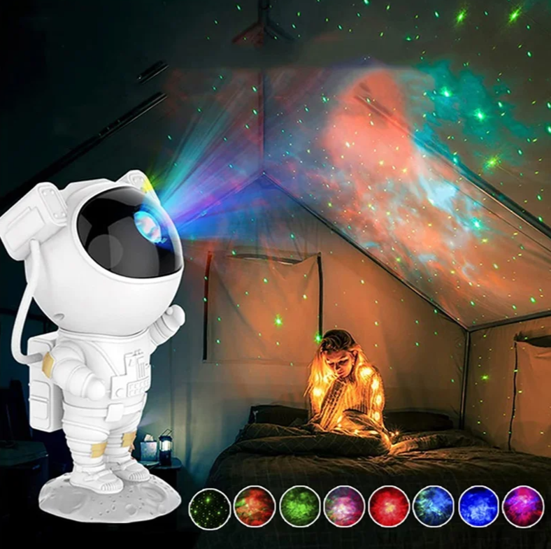 Astronaut Night Light Projector – LED Starry Sky Projector for Children's Room, Soothing Night Light with Galaxy and Space Projection, Dimmable and Adjustable | Brehn