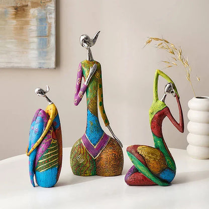 BowLift | Modern Abstract Woman Sculptures – Handcrafted Colourful Resin Art for Home Decor