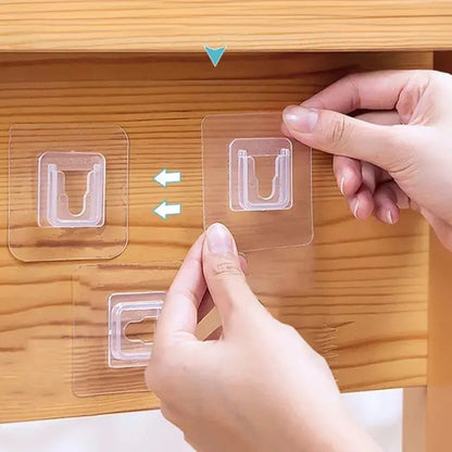 BowLift | 10 Pair Transparent Wall Hooks – Strongly Adhesive & Versatile