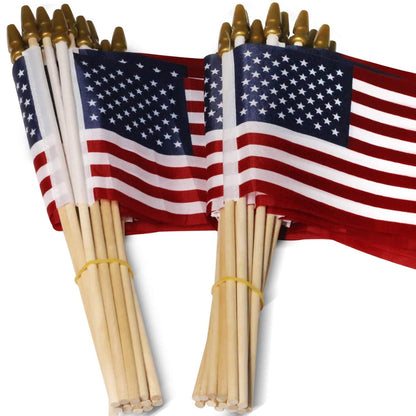 BowLift | 100-Pack: USA 4x6 in wooden stick flag