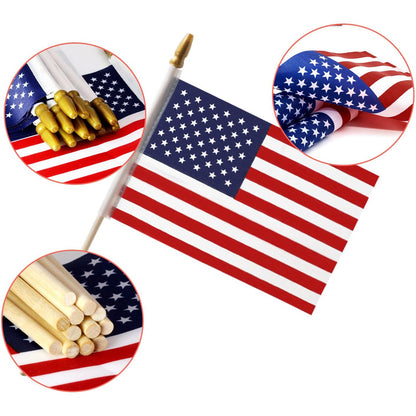 BowLift | 100-Pack: USA 4x6 in wooden stick flag
