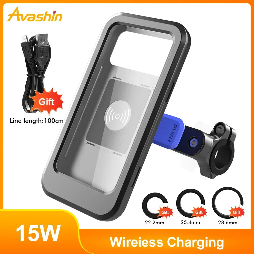 RideCharge Pro – Waterproof Phone Holder with USB and 15W Wireless Charging for Bike and E-Bike | Kalsten