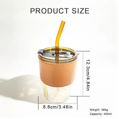 Elegant and reusable coffee mug (450ml) Glass mug Karnz