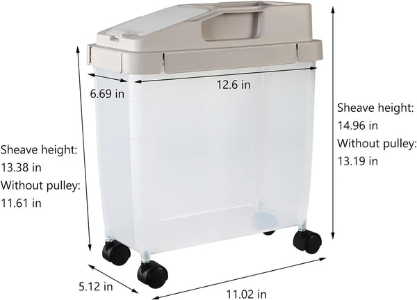 10Kg Rice Storage Container With Wheels Bowlift