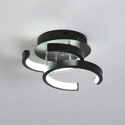 Kalsten | Ceiling Light with LED Black Metal Frame