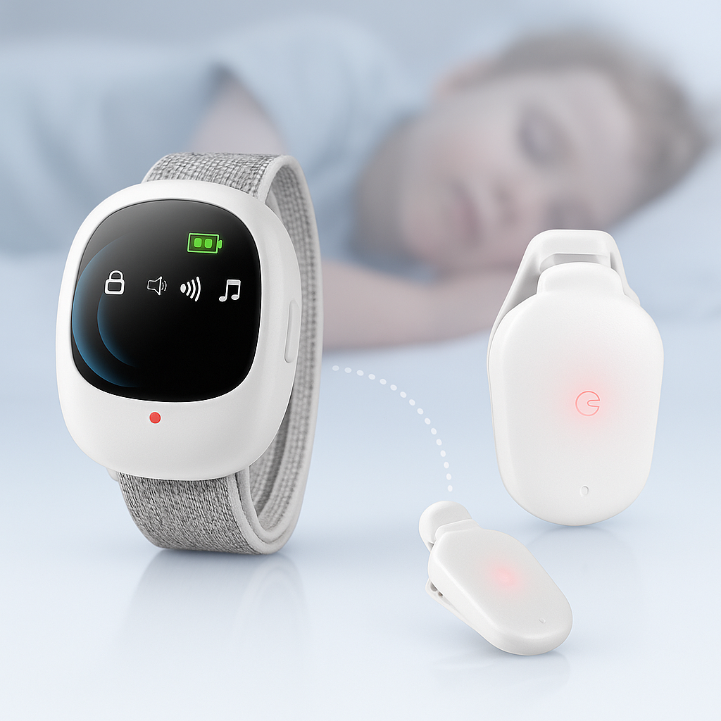 Bedwetting alarm for children with vibration sensor