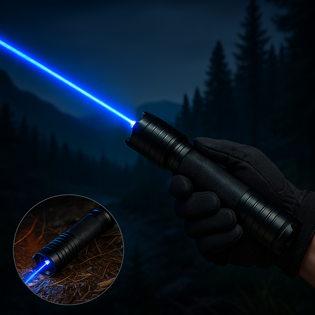 Kalsten | Blue Beam Laser Torch | 450nm High-Intensity Optical Output | Tactical 5000m+ Range | Adjustable Focus Aluminum Chassis | Thermal Ignition Capable Flashlight