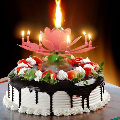 Rotating Lotus Cake Candle | Bowlift