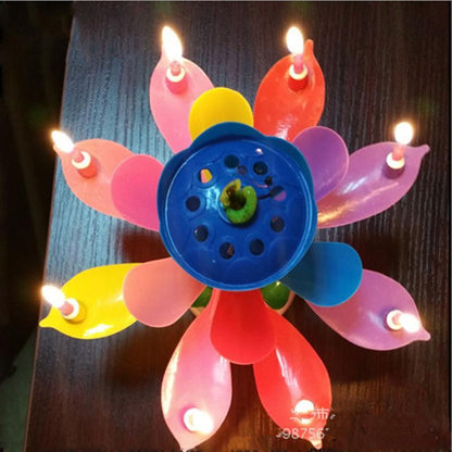 Rotating Lotus Cake Candle | Bowlift