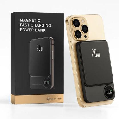 Skanto | Slim Magnetic Fast Charger Power Bank – Wireless, High-Capacity Backup Battery for All Devices