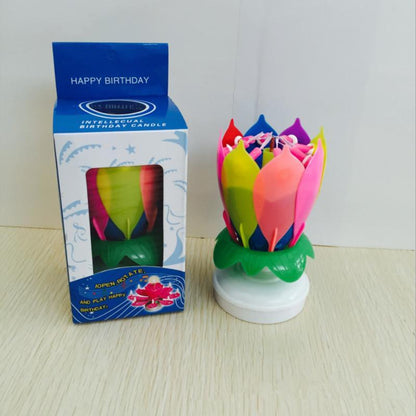 Rotating Lotus Cake Candle | Bowlift