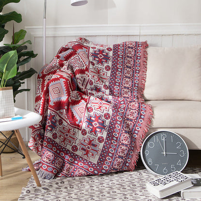 Bohemian knitted throw blankets for sofa decor
