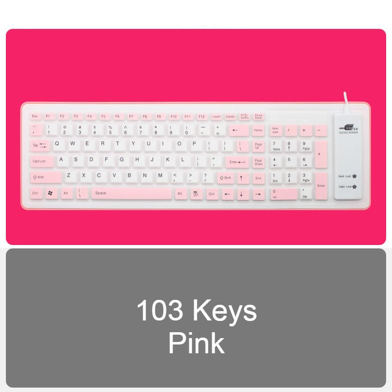 Skanto | Roll-up Silicone Flexible Keyboard, with USB Cable, Waterproof Coating & Silent Typing