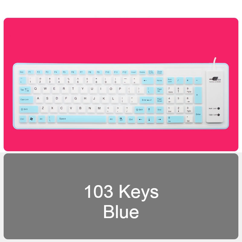 Skanto | Roll-up Silicone Flexible Keyboard, with USB Cable, Waterproof Coating & Silent Typing