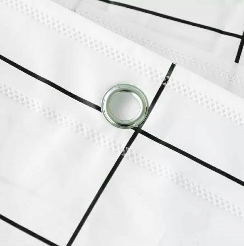 Minimalist Checkered Shower Curtain