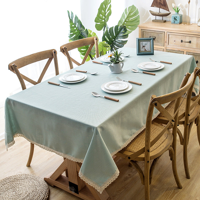 Elegant Lace Trim Tablecloth