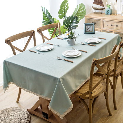 Elegant Lace Trim Tablecloth