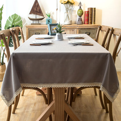 Elegant Lace Trim Tablecloth