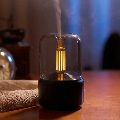 Retro Aroma Diffuser with Night Light – USB Humidifier for Essential Oils for Home and Office