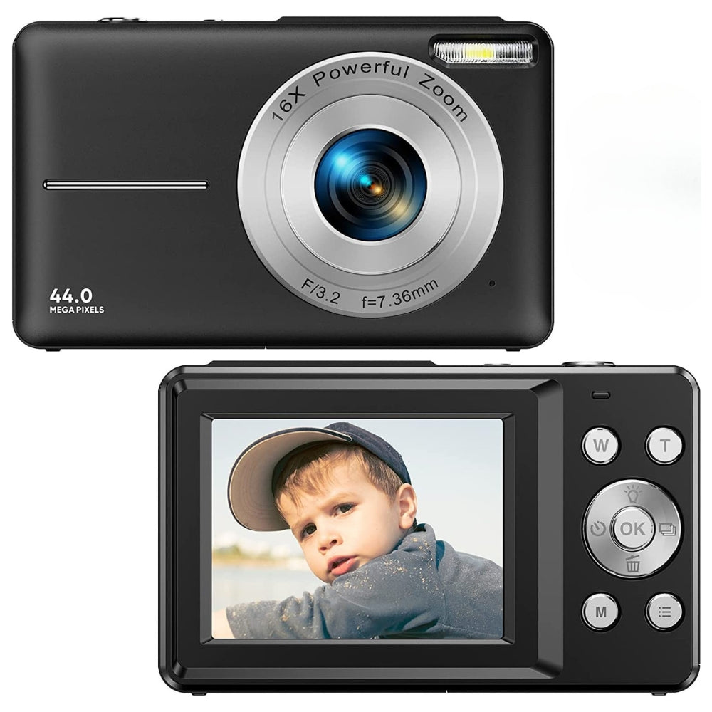 Skanto | Portable Digital Camera 1080P 44MP with 16X Zoom – Compact Vlogging Camera with LCD Screen, Rechargeable, Perfect for Teens and Students