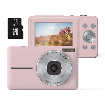 Skanto | Portable Digital Camera 1080P 44MP with 16X Zoom – Compact Vlogging Camera with LCD Screen, Rechargeable, Perfect for Teens and Students