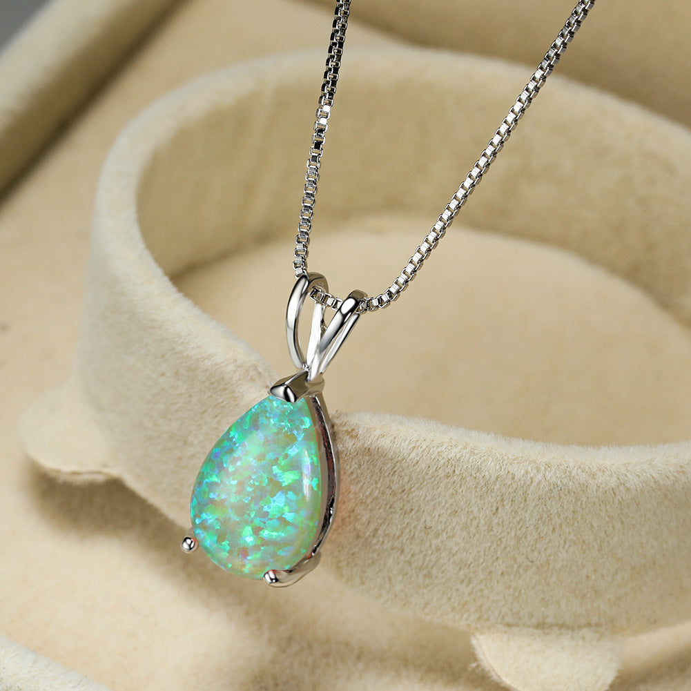 Skanto | Minimalist Drop Opal Pendant Necklace - Selina