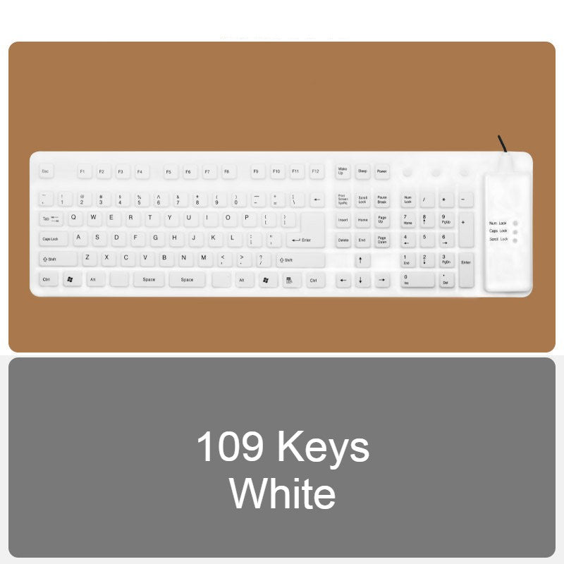 Skanto | Roll-up Silicone Flexible Keyboard, with USB Cable, Waterproof Coating & Silent Typing