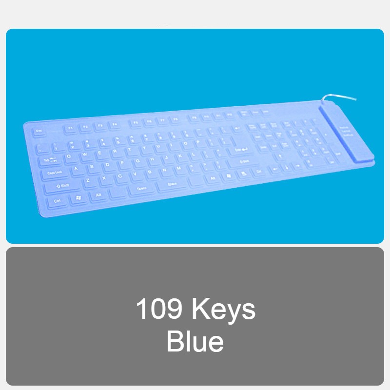 Skanto | Roll-up Silicone Flexible Keyboard, with USB Cable, Waterproof Coating & Silent Typing