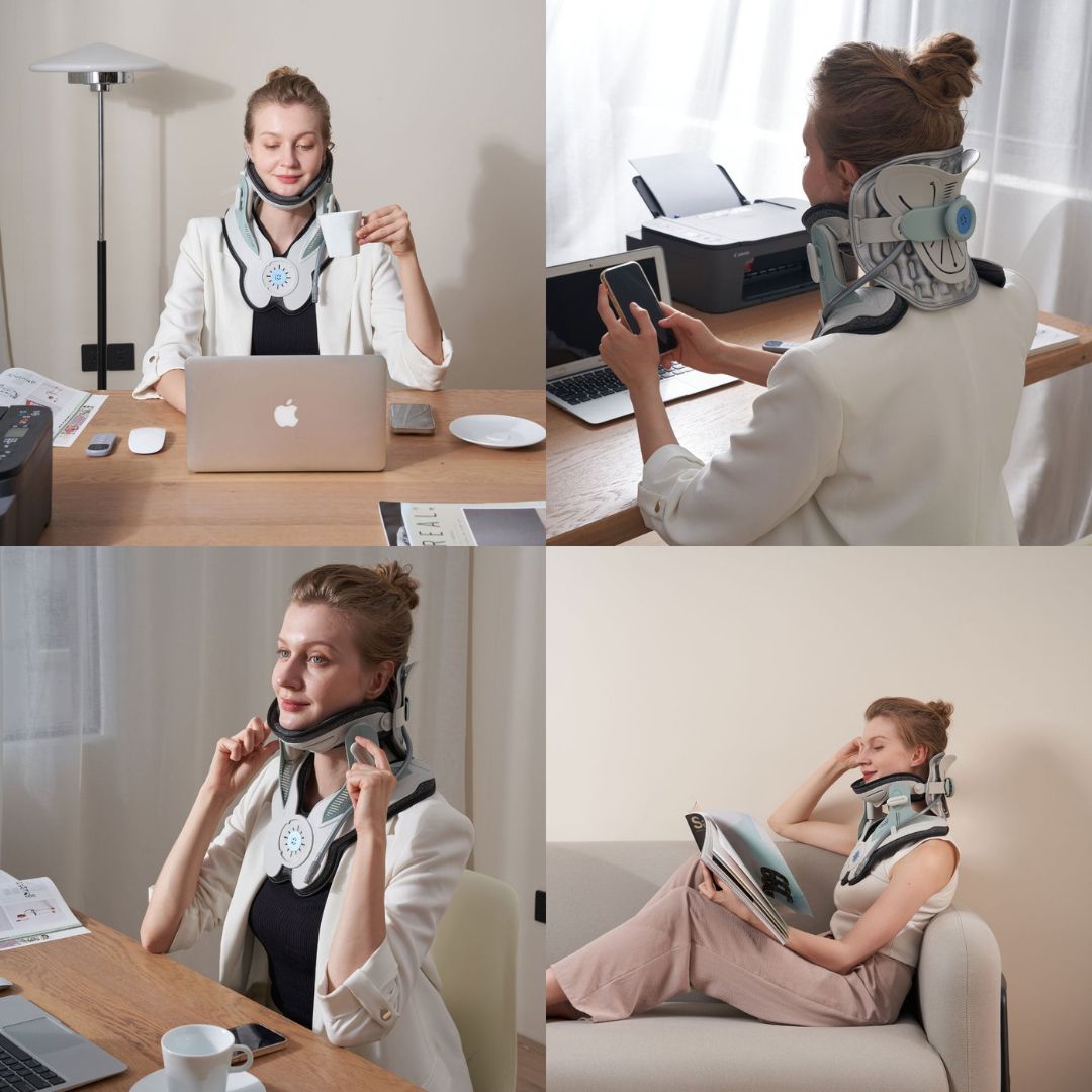 Skanto | Neck Stretcher for Pain Relief - Adjustable Cervical Traction Device Ideal for Neck Strain and Discomfort
