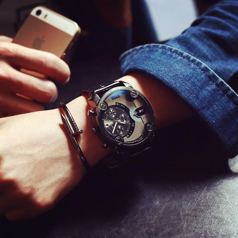 Skanto | Men's Fashion Large Dial Steel Bracelet Watch