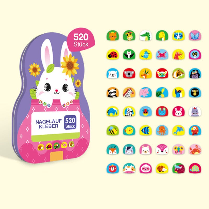BowLift | Nail Sticker Set for Kids (520 Pieces)