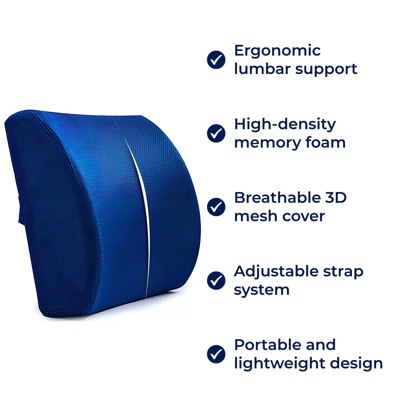 DriveEase | Lumbar Support Pillow for Car - Memory Foam Relief - Breathable Mesh - Ideal for Commuting and Long Drives Karnz