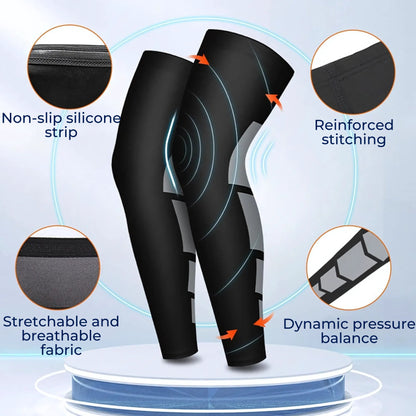 LegVital Full-leg compression sleeve for optimized blood circulation, muscle support, and fast recovery for athletes and versatile use Karnz