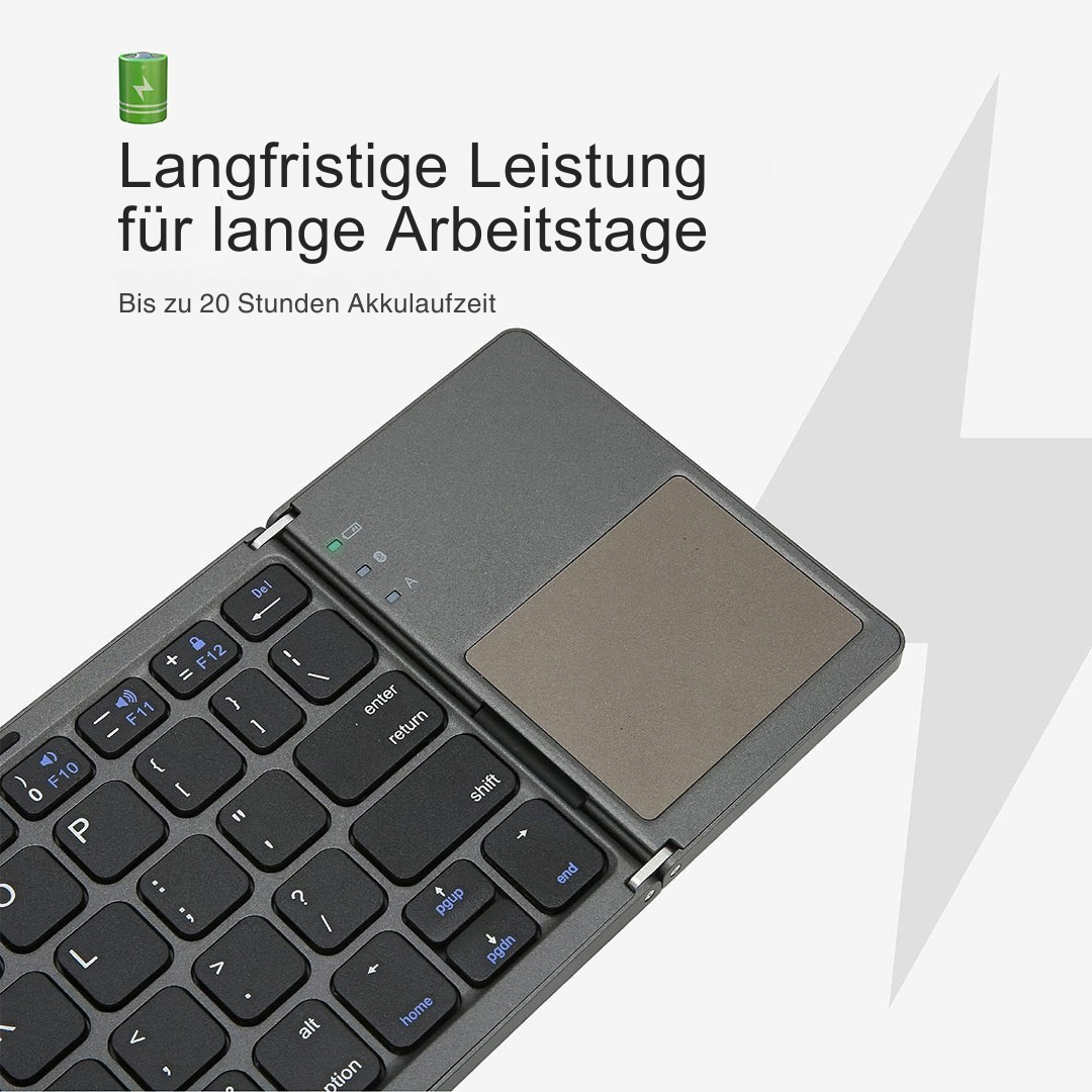 Skanto | Foldable Bluetooth Keyboard | Built-in Touchpad | Black