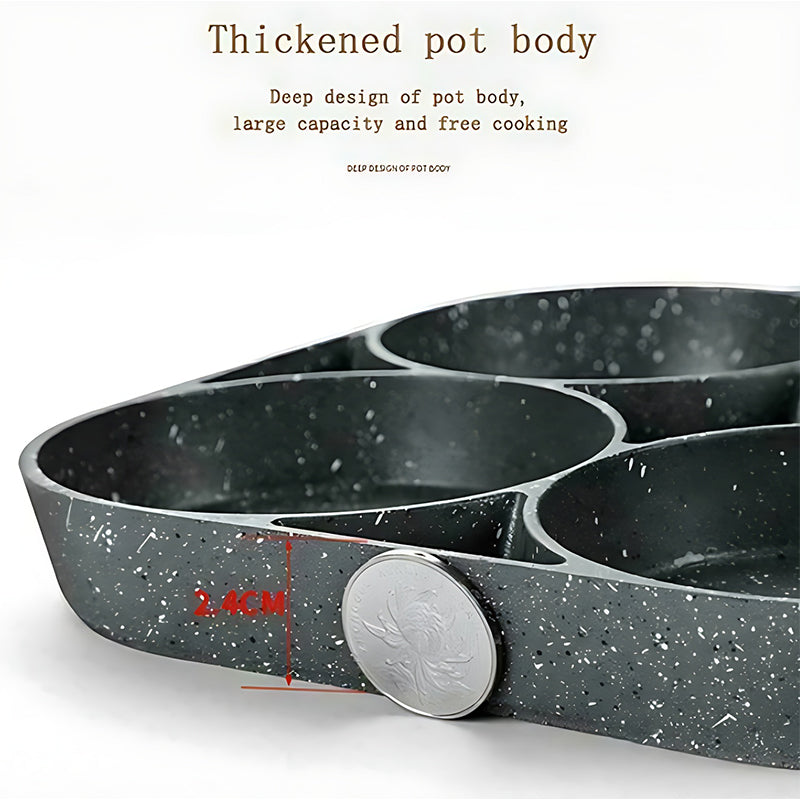 Skanto | Four-Hole Egg Pan, Breakfast Omelette Household Frying Pan Non-Stick Pan