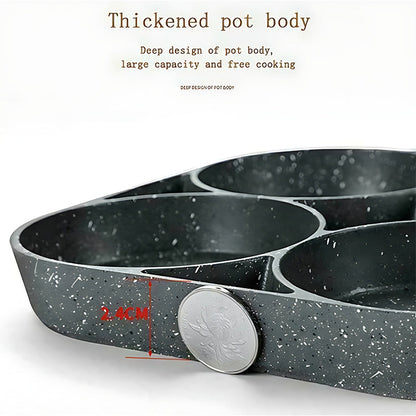 Skanto | Four-Hole Egg Pan, Breakfast Omelette Household Frying Pan Non-Stick Pan