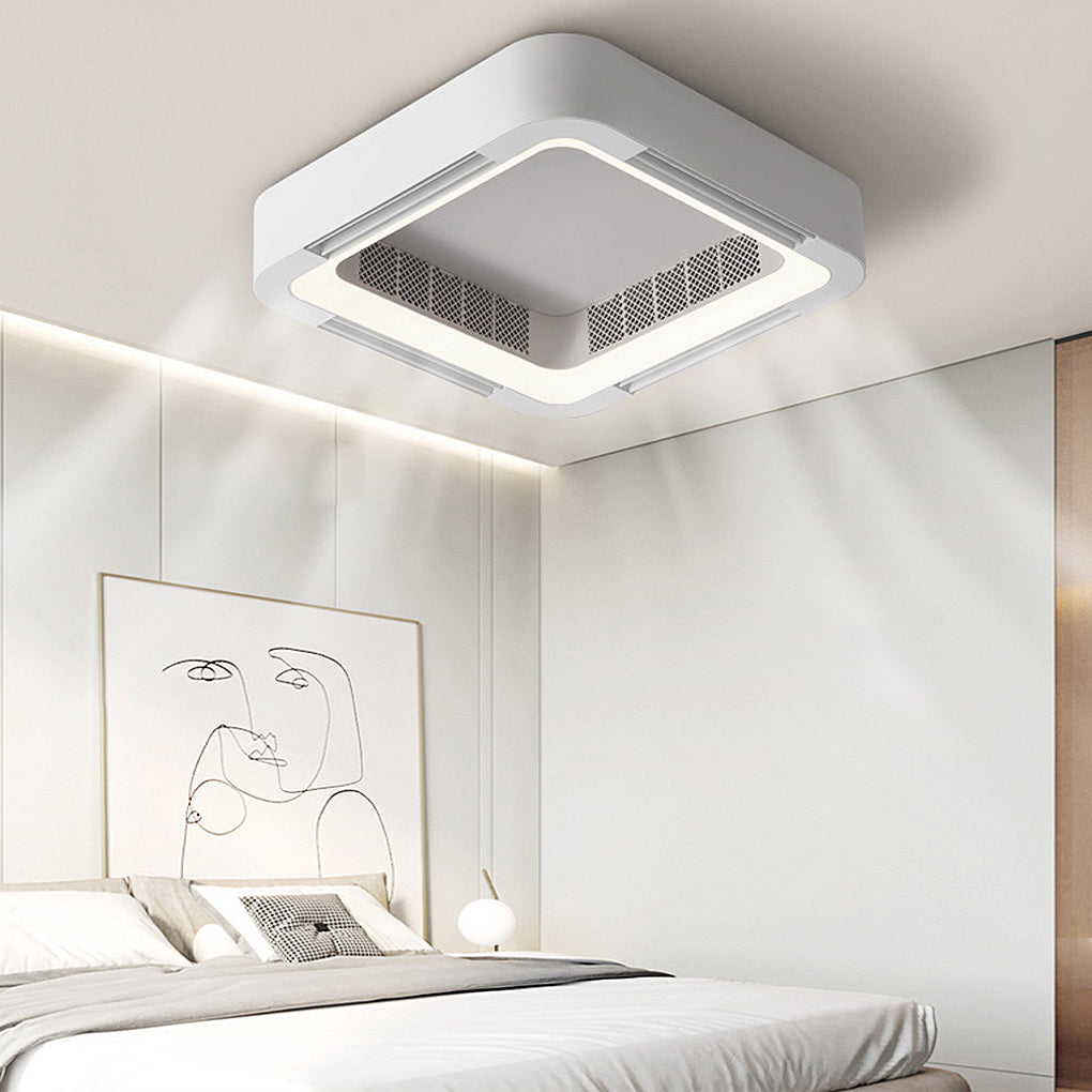 Skanto | Modern bladeless ceiling fan with LED lighting and chandelier