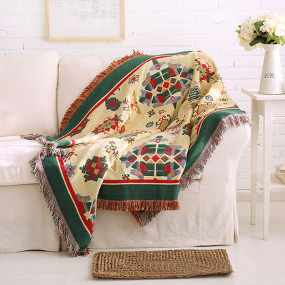 Bohemian knitted throw blankets for sofa decor