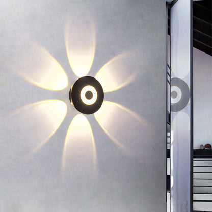 Contemporary Scandinavian Aluminum Round Shade LED Wall Sconce Lamp For Outdoor Patio | Bowlift