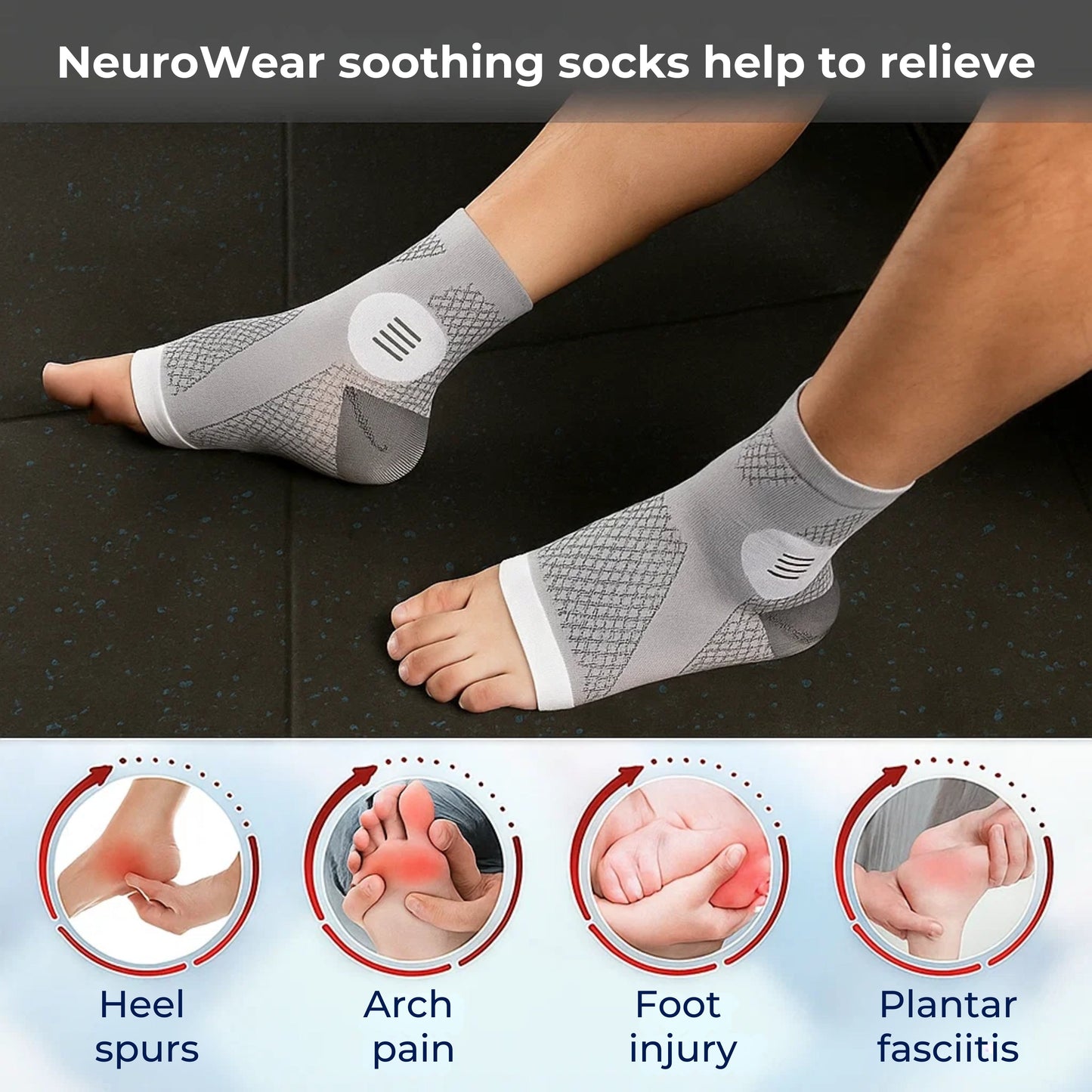 Neurowear | Neuropathy Compression Socks – Graduated 20–31 mmHg – Breathable Toeless Design – All‑Day Relief for Swollen Feet Bowlift