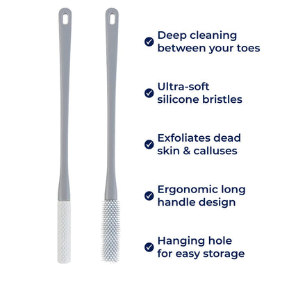 Deep cleaning of dirt and dead skin – Soft silicone bristles – Sensitive feet and daily hygiene Karnz