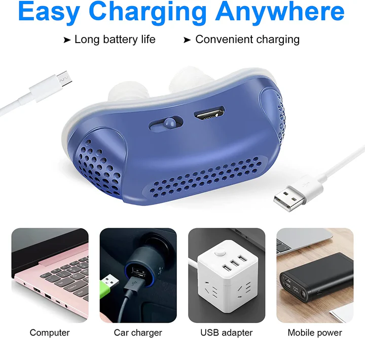 Micro-CPAP sleep apnea device for travel and anti-snoring
