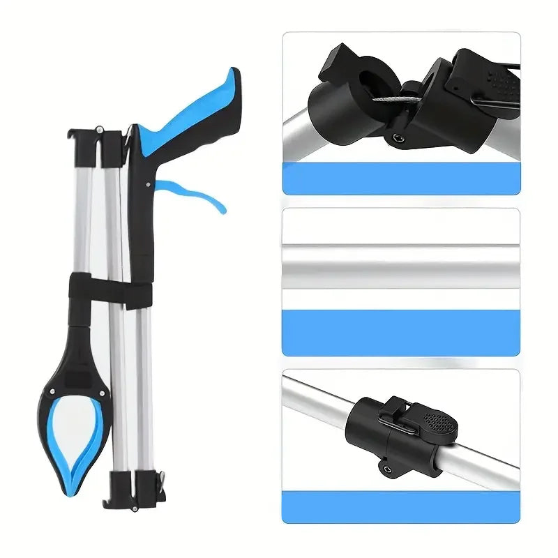 Foldable gripper with 360° rotatable clip