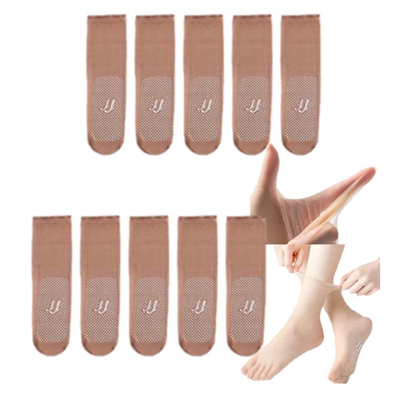 Spring Summer Invisible Non-Slip Crystal Silk Socks | Bowlift