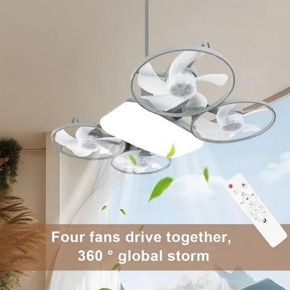 Modern ceiling fan with four blades and light | Karnz